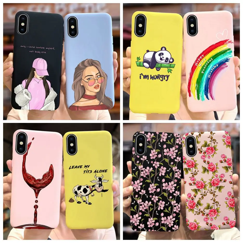 For Apple iPhone X Case iPhone XR XS Max Soft Silicone Stylish Candy Painted Cover Case For iPhone XS Max iPhoneX Fundas Housing