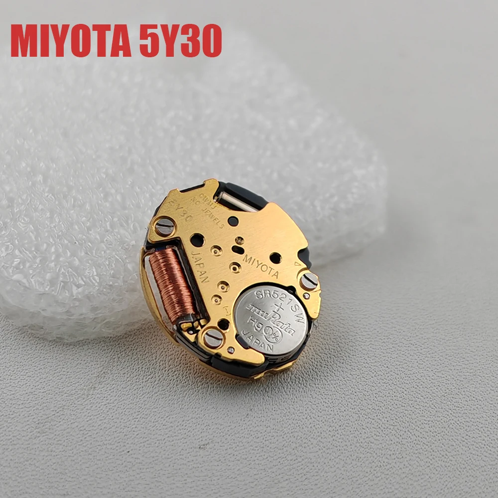 

Оригинальный японский кварцевый механизм Miyota 5Y30 для часов, золотистый, с тремя стрелками, кварцевый механизм 5Y30