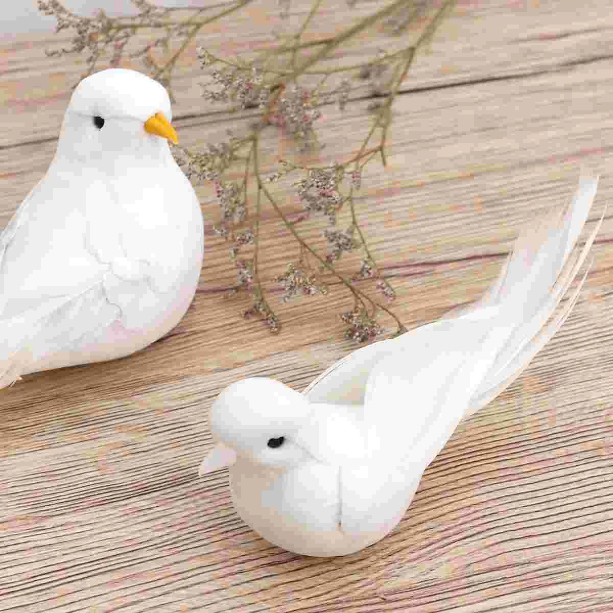 2 PCS Bird Bonsai Decor Pigeon Decoration Artificial Feature Photo Pros