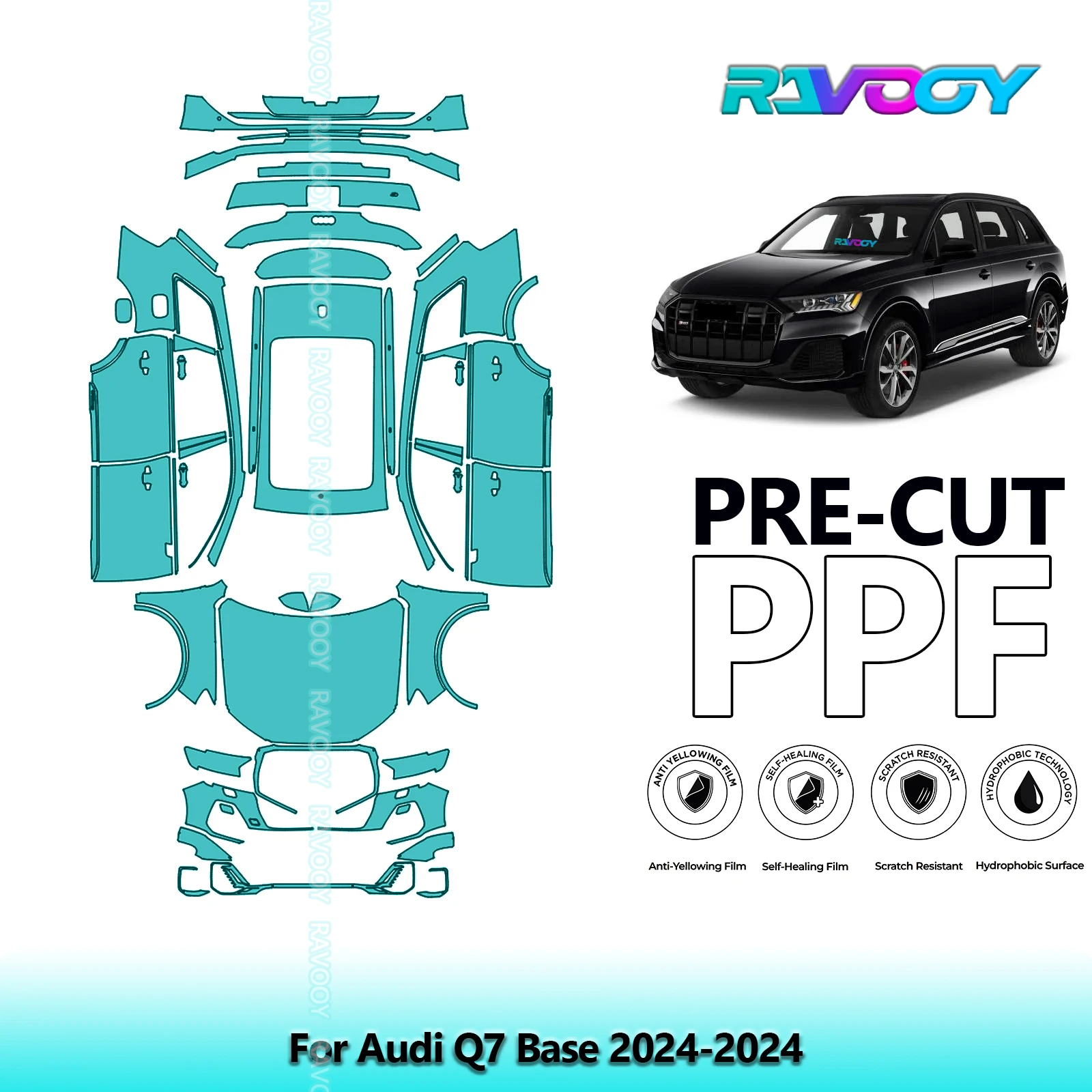 

Full Vehicle Clear Bra Precut PPF Paint Protection Film For Audi Q7 Base 2024-2024