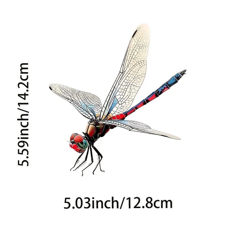 1pc 2D Flat Dragonfly Vinyl Sticker, Self-adhesive Decal for Rearview Mirror Fuel Cap Laptop Car Decor, Holiday Gift