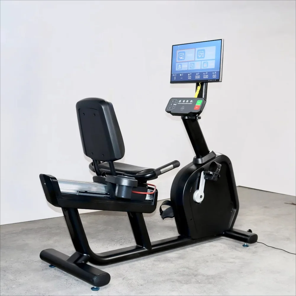 Indoor cycling fitness equipment with screen projection, fixed aerobic fitness trainer for gym workouts