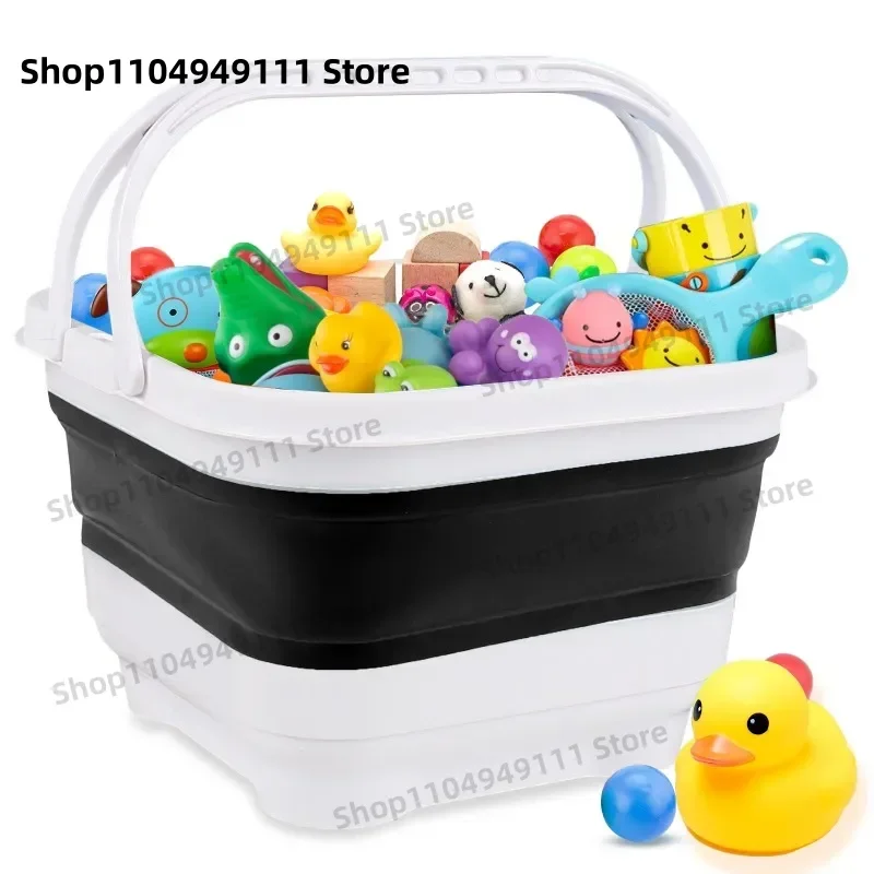 صندوق تخزين ألعاب دش جديد قابل للطي مع سلة تخزين ألعاب حوض الاستحمام بقاعدة قابلة للفصل #3