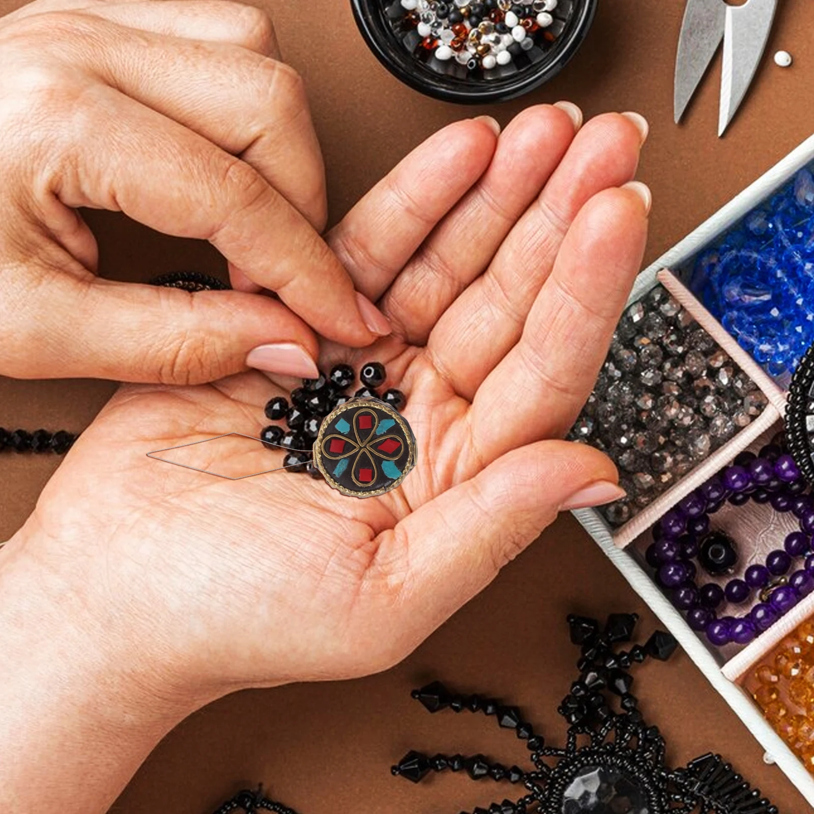 

Bead Threading Tool Necklace Bracelet Making Knitting Needle Threader DIY Jewelry Craft Retro Round Embroidery Accessories