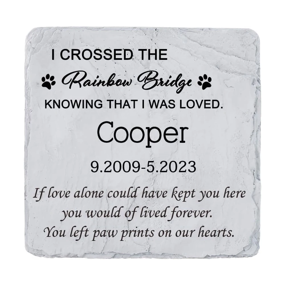 Personalized Pet Grave Pet Memorial Stone Pet Sympathy Gifts for Dogs or Cats Pet Remembrance Gift for Loss of Pet Outdoor Stone