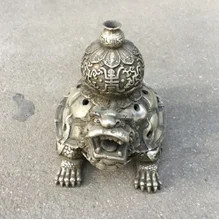 Antique bronze gossip dragon turtle incense burner home tea ceremony feng shui decorative crafts creative ornaments