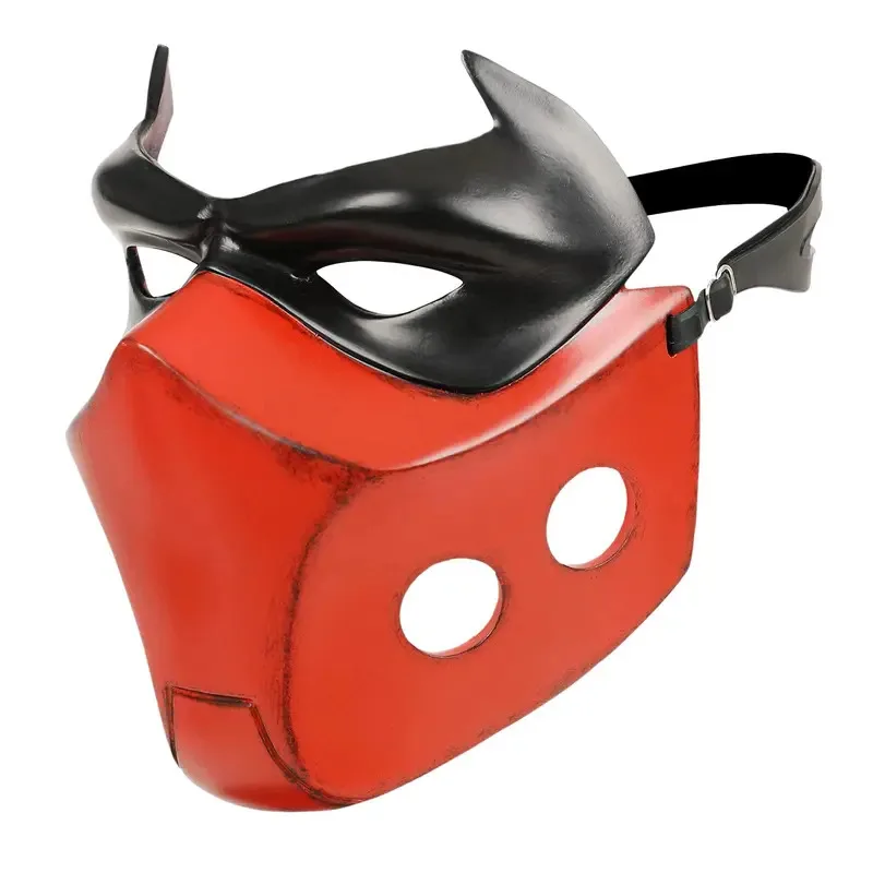CyCafele Jason's Capacete Deluxe Máscara de Capuz Vermelho 2022 Impressionante Coleção de Arte Jason Todd Capacete de Resina Halloween Cosplay Adereços