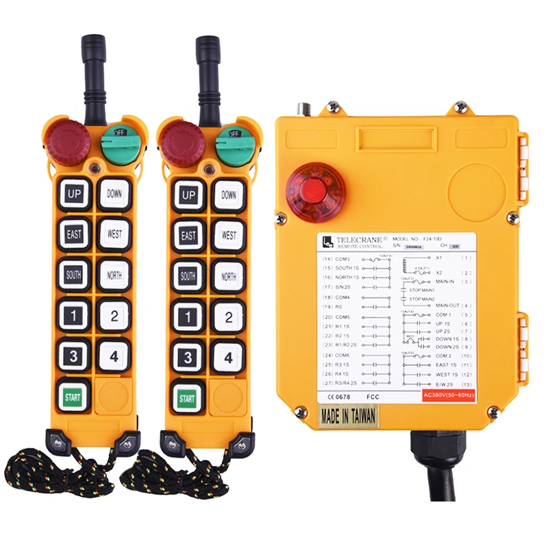 

F24-10S Industrial Wireless Radio Remote Controller 10 Keys Single Speed Switches Hoist Overhead Bridge Crane Controller