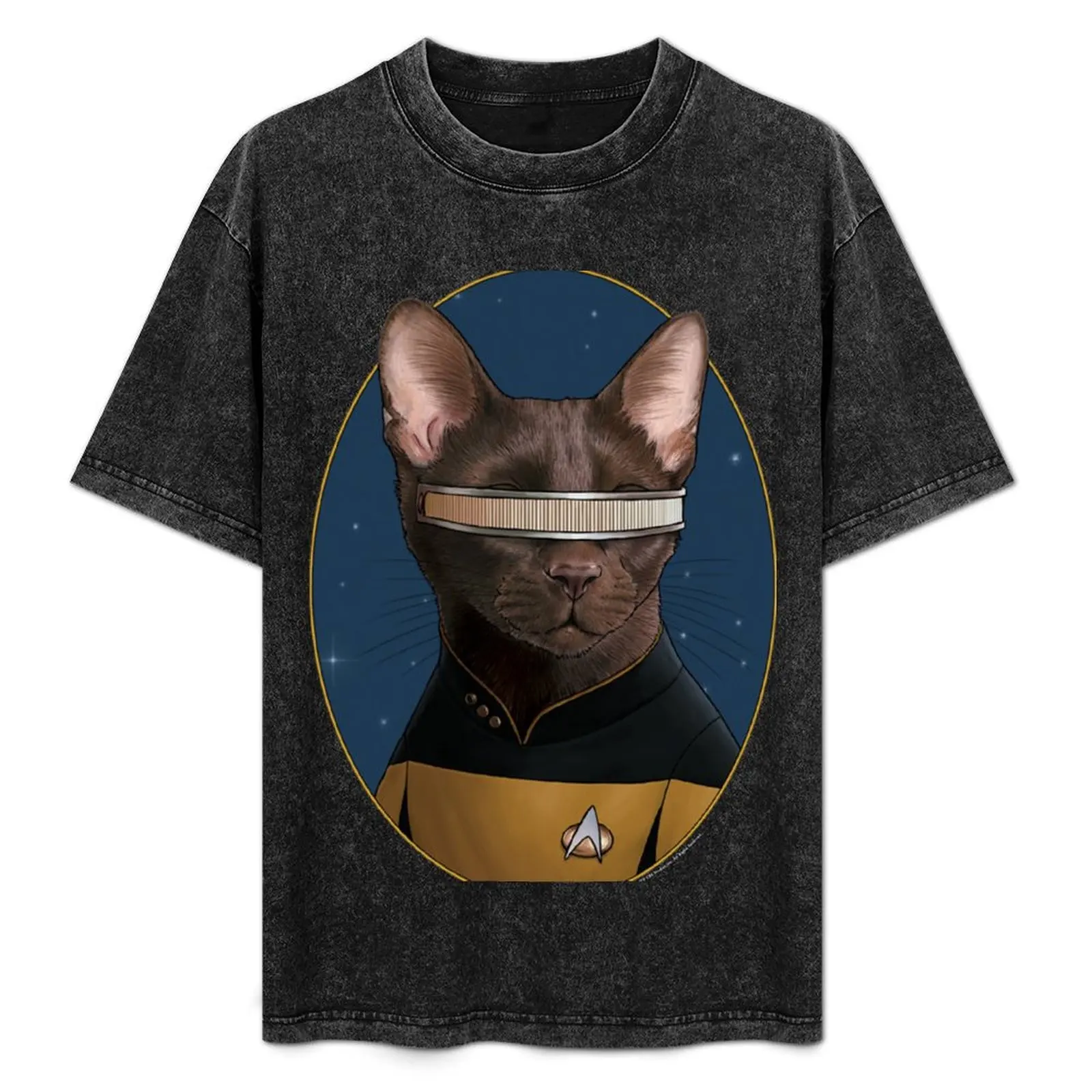 

Star Trek LaForge Cat Formation T-Shirt blue lock tshirts personalised t shirts for men graphic