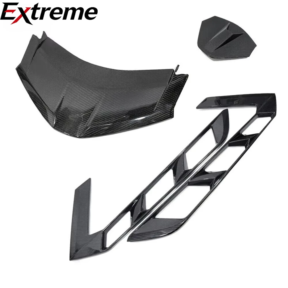 Dry Carbon Fiber Engine Hatch Vents Lower Window Trim Camera Cover for Corvette C8 Coupe Z51 2020+