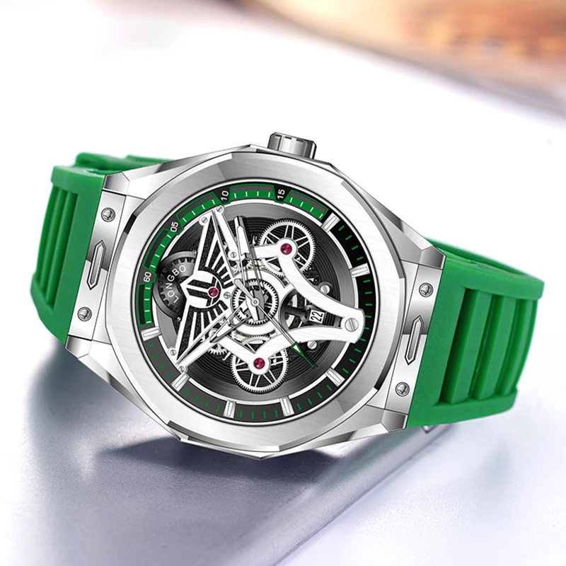 New Fashionable Trendy Men's Watche Luminous Calendar Function Silicone Strap Waterproof Men's Quartz Watch relojes para hombres