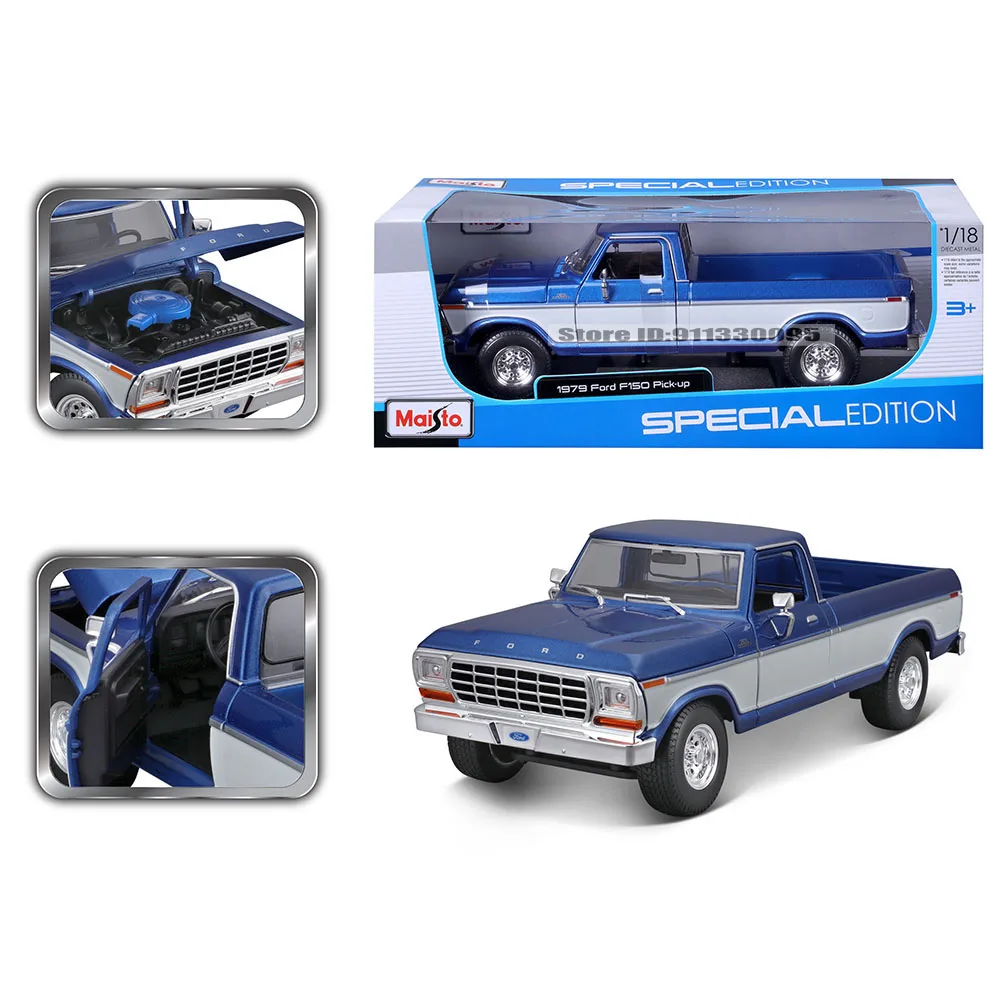 Maisto 1:18 1979 Ford F150 Pick up Navy blue Brand Alloy Car Model Static Die Casting Model Collection Gift Toy Gift