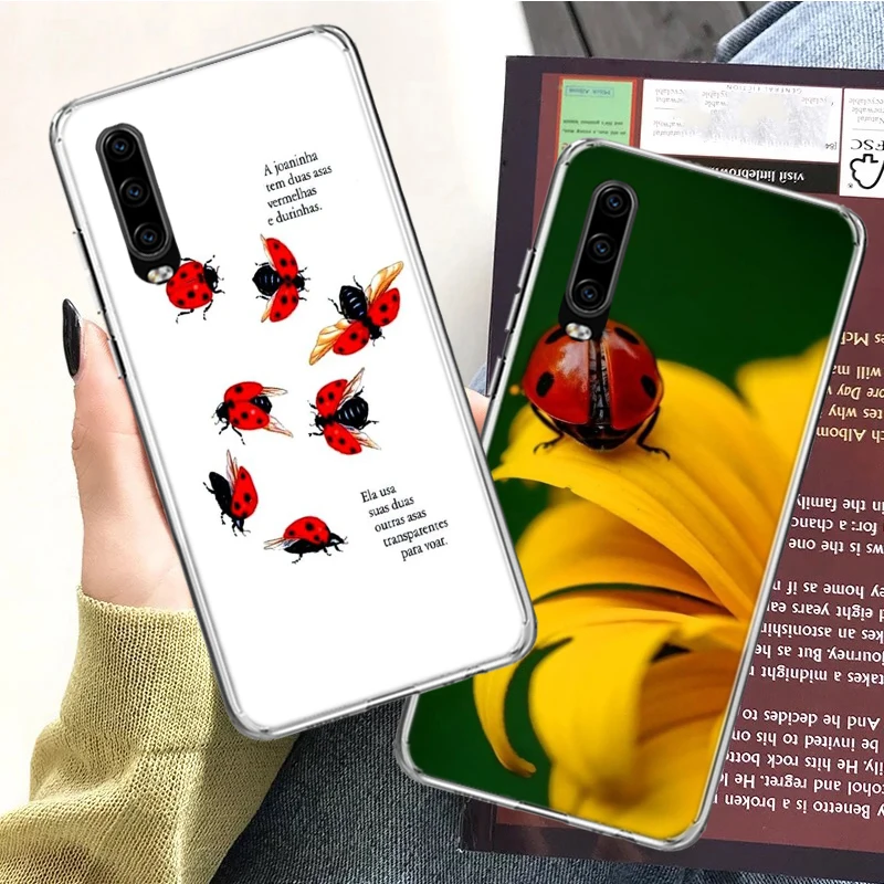 Insect Seven-star ladybug Painted Colourful Phone Case For Huawei P30 Lite P10 P20 P40 P50 Cover Mate 40 Pro 10 20 30 Capa Coque