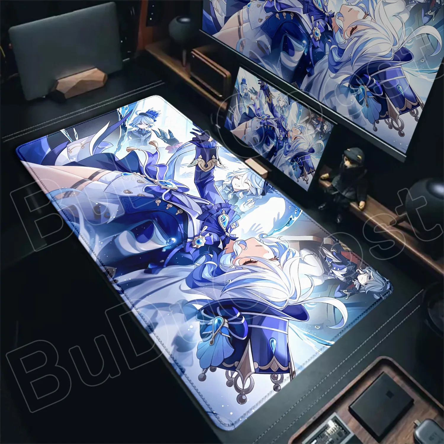 Kawaii Girl Keyboard Mat Furina Anime Mousepad HD New Pretty Genshin Impact Game Office PC Desk Mat Carpet Non-slip speed rubber