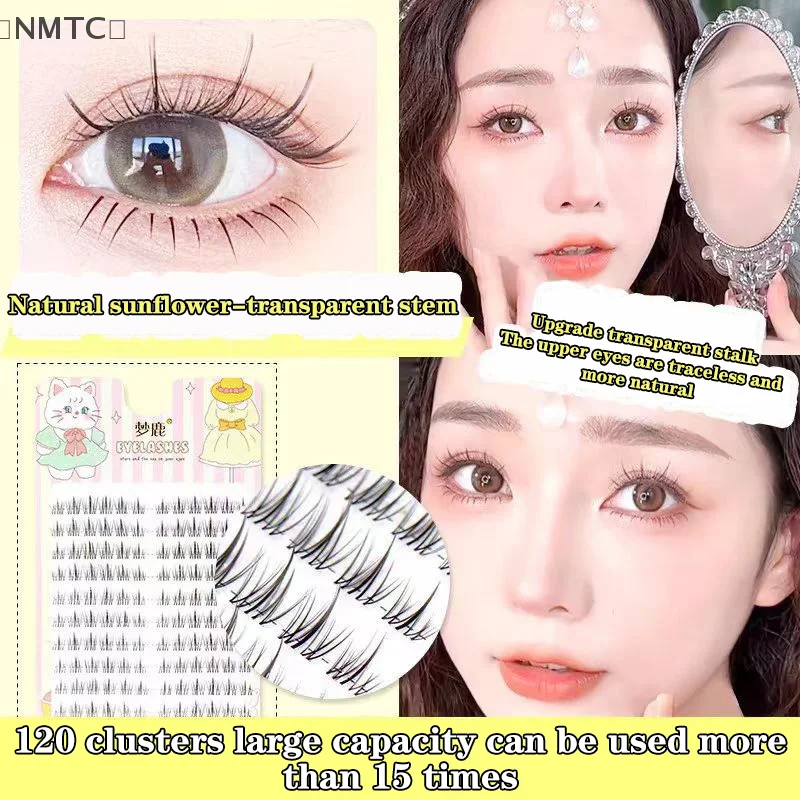 10 Row Natural Simulation Manga Eye False Eyelash Extension Single / Whole Manga Eyelash Makeup False Eyelash Tool