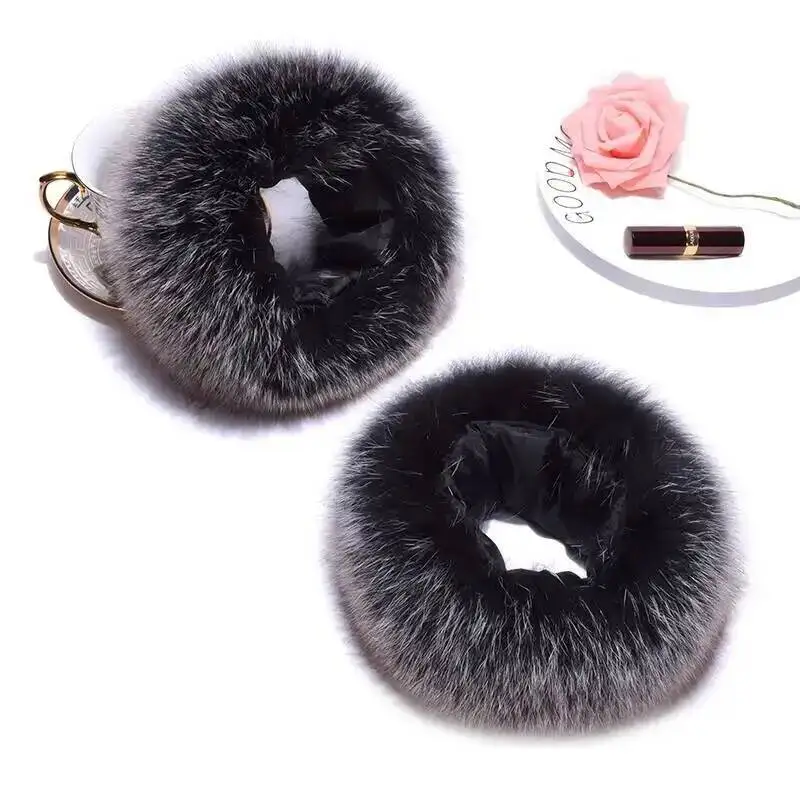 

Genuine Fox Fur Cuffs For Women Winter Coat Keep Warm Wristband Ring Fashion Sweater Decorate Arm Bracele Wristband Sleeve Glove