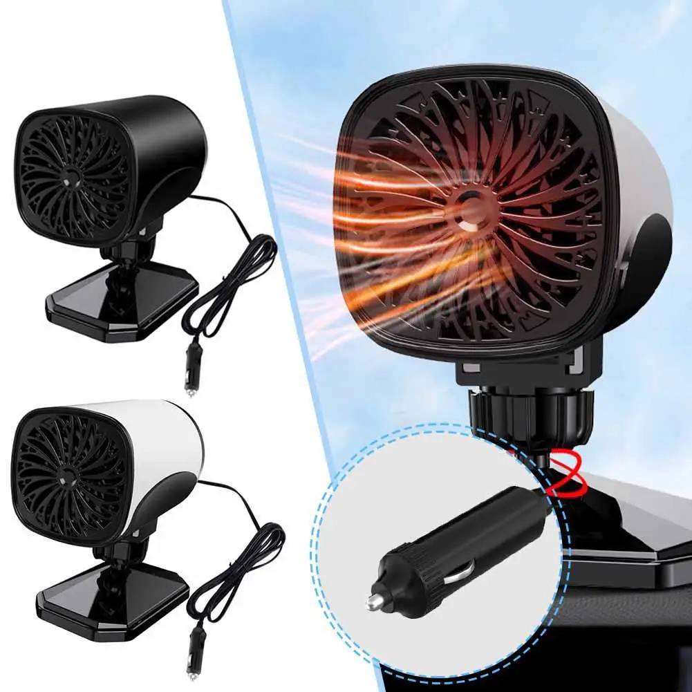 2 In 1 Car Heater 12V Portable Car Heating Fan Cooling Rotating Heating 360 Demister Fan Winter Defroster Defogger NEW Degr E2S1