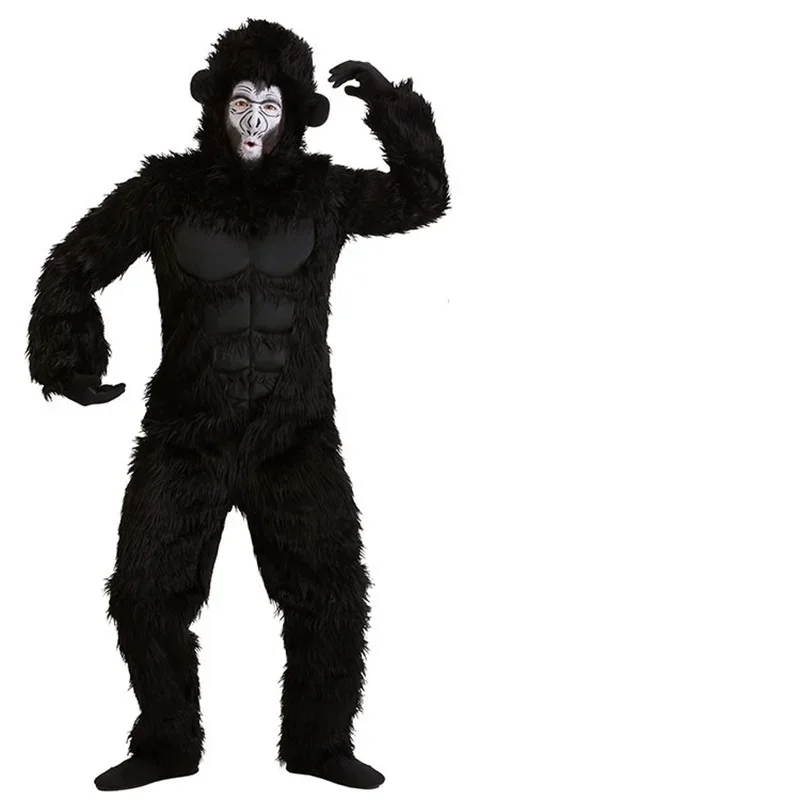 King Kong Cosplay Kostüm für Erwachsene Kinder Plüsch Pelz Maskottchen Anime Halloween Venedig Karneval Kleid Anzug Fursuit Orang-Utan Gorilla