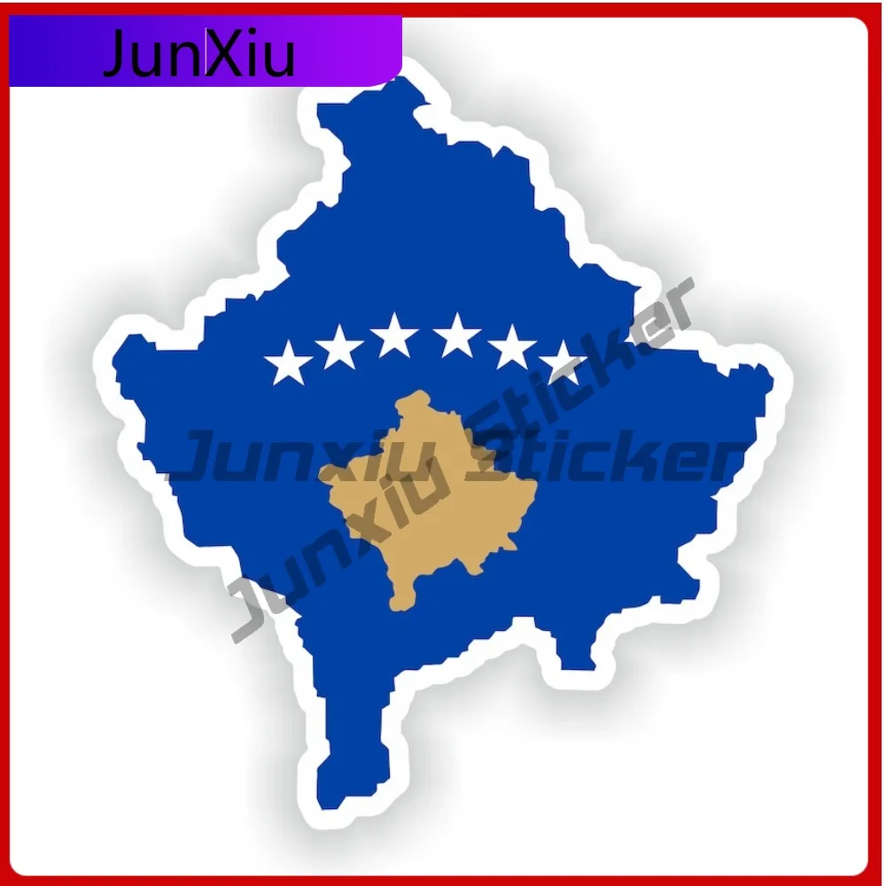 

Kosovo National Flag And Emblem Map Shape Stickers Front Bumper Funny Refit Stickers Decoration Electric Scooter Accessories Pvc