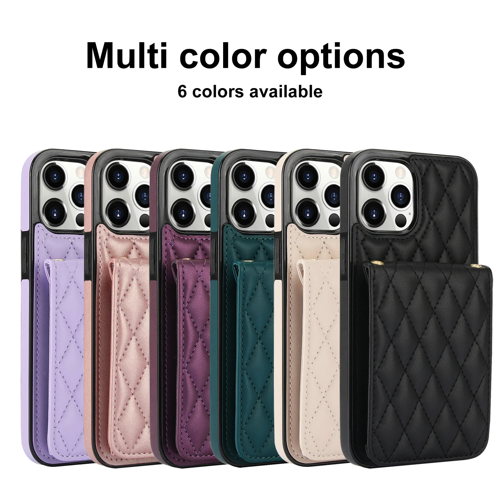 Crossbody Cards Solt Leather Wallet Case for IPhone 15 Pro Max 14 Plus 13 12 11 XR XS 7 8 Se 2022 Vertical Purse Bag Cover