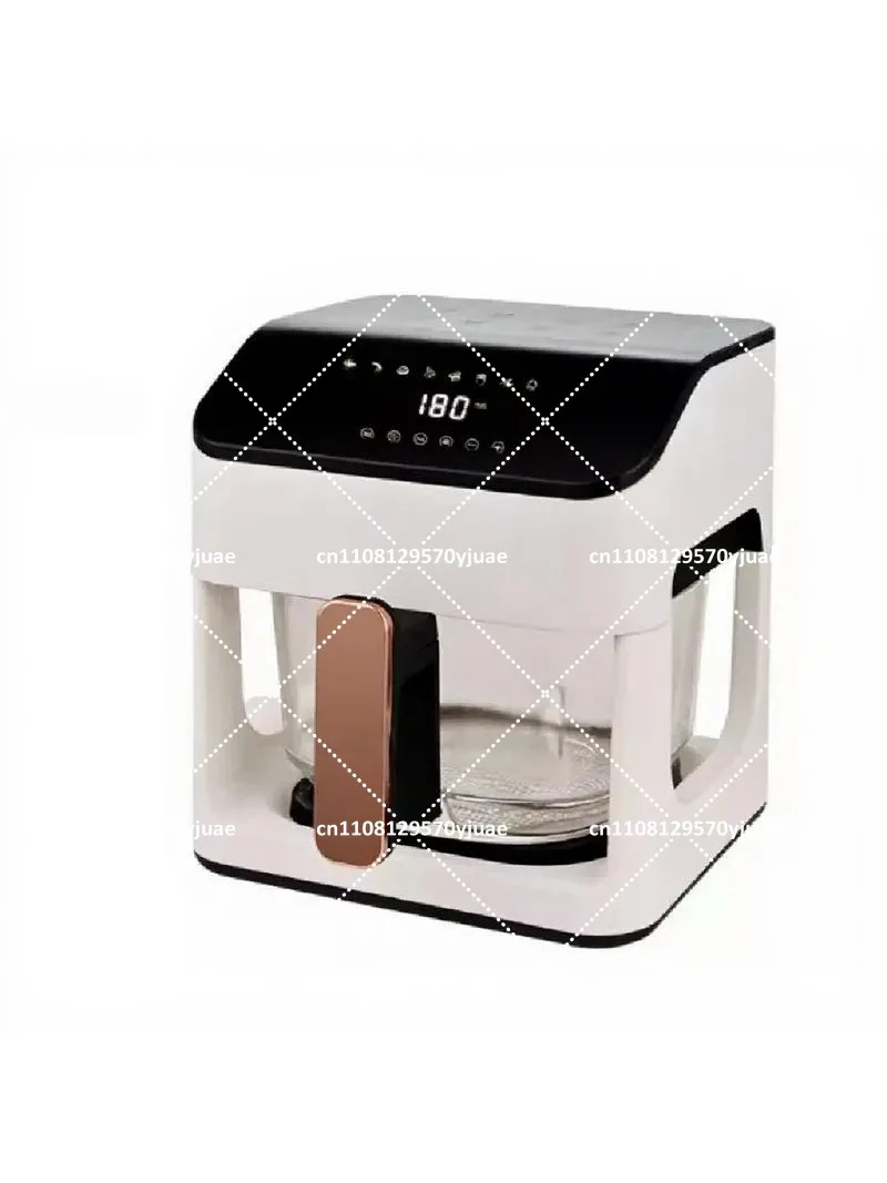 Air Fryer with Transparent Full Glass Pan, Automatic Electric Oven for Home Cooking
