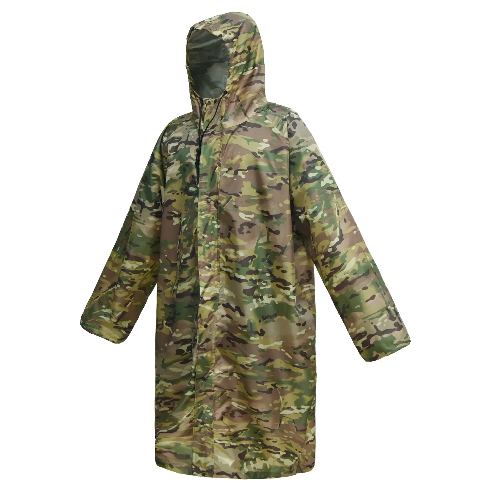 Camouflage Rain Poncho Hooded Waterproof Camo Raincoat With Blind Pattern For Hunting Hiking Camping Fishing