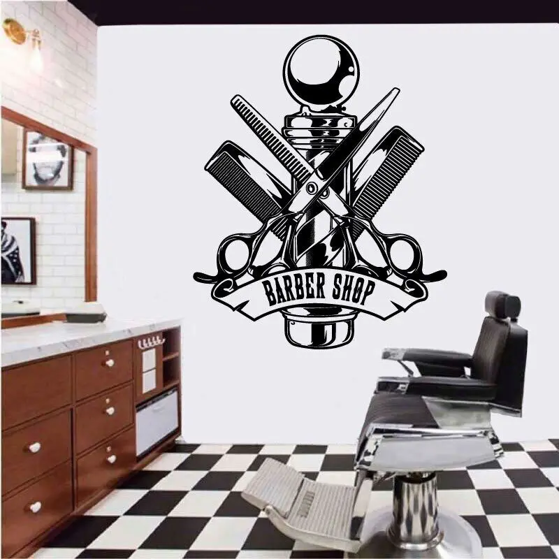 Stylist Hair Salon Vinyl Wall Decal Hairdresser Barber Shop Window Door Store Recruit Personalized Decorative Sticker Mural Gift