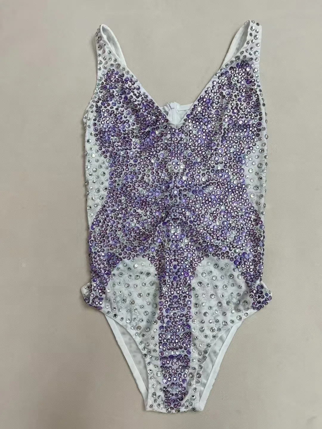 

Luxury Rhinestone Stretch Bodysuit Women Sexy Sleeveless Nightclub Performance Stage Outfit Birthday Evening Party Clothes