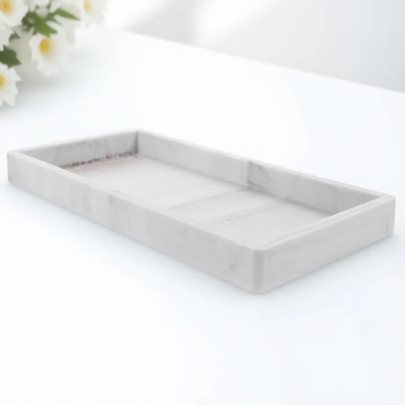 

Decorative Silicone Vanity Tray Bathroom Countertop Tray for Makeup Perfume Storage Vanity Trays for Bathroom