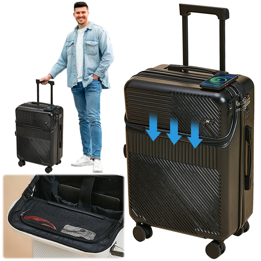 

Durable 20 Inch Hardcase Travel Luggage with Password Lock and Wheels Compact Carry On Suitcase for Business and Vacation