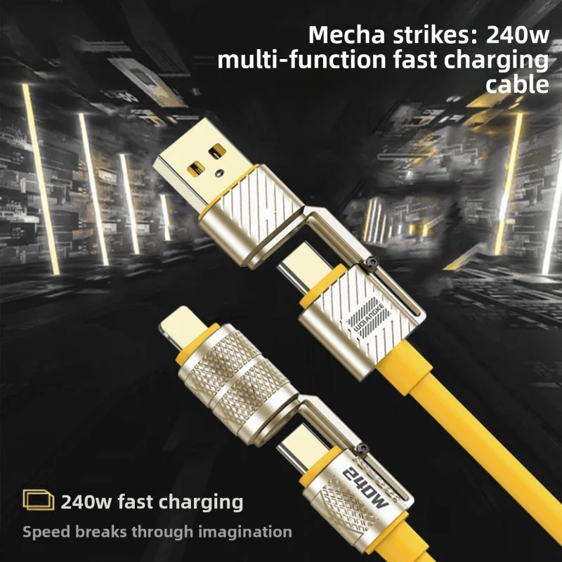 Cavo dati di ricarica rapida quattro in uno da 240 W, adatto per Huawei Android, cavo per telefono cellulare Apple, tablet