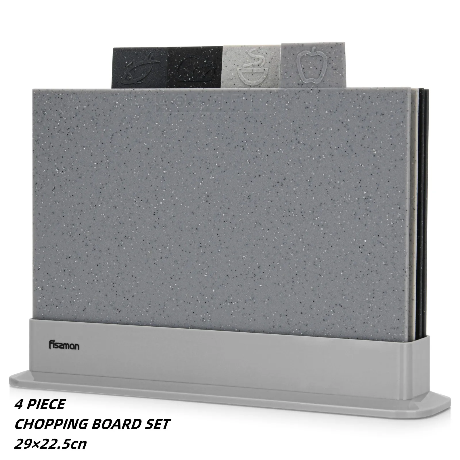 

4 шт., набор разделочных досок с хранилищем, кухонный пластиковый разделочный блок, нескользящее мраморное покрытие, антибактериальные коврики из волокна