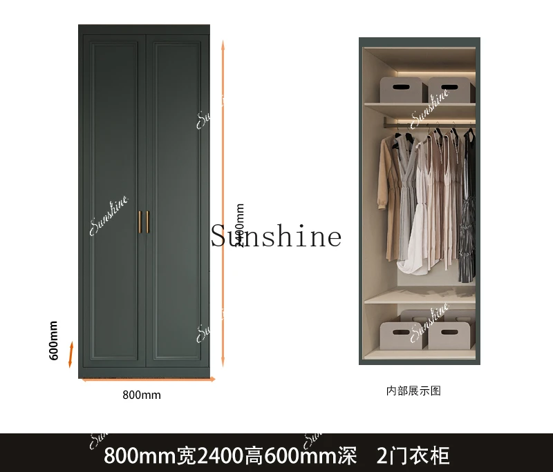 

French retro ink blue wardrobe solid wood Ou Song board to the top ENF grade bedroom home wardrobe customization FT