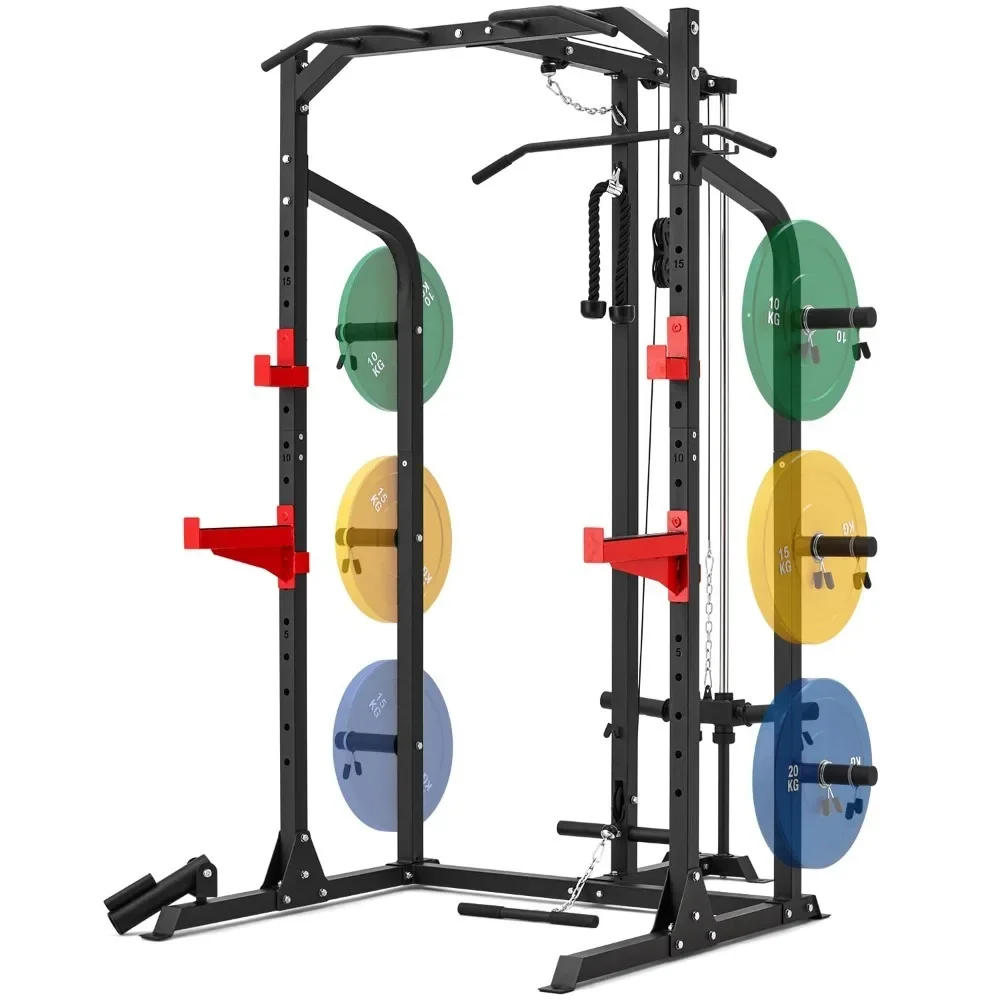 Machine Power Cage with Cable Crossover, All-in-One Home Gym Trainer for Strength Training, Custom