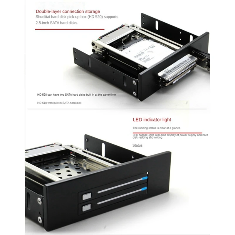 ที่นั่งแบบ Dual Bay SATA2ฮาร์ดไดรฟ์ HDD & SSD ถาดแร็คมือถือภายในแท่นวางมือถือวงเล็บสลับร้อน