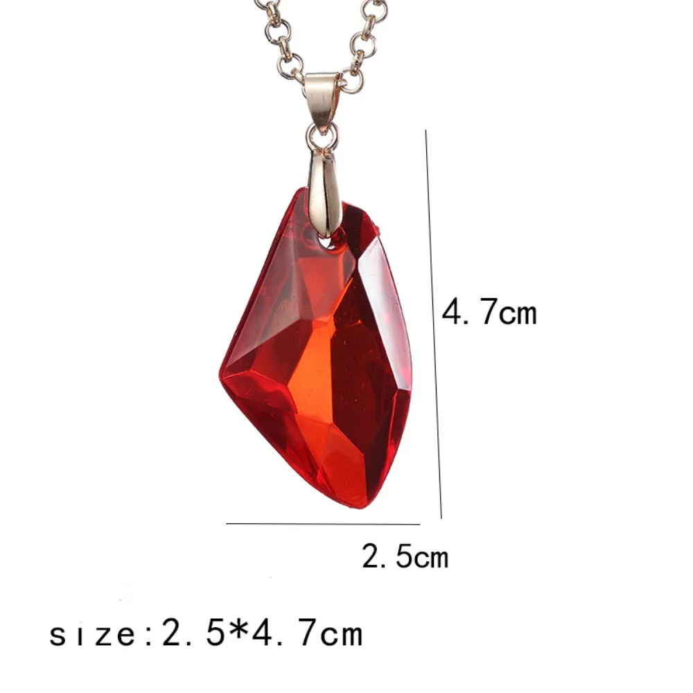 Movie Jewelry Simple Fashion Wizard Magic Stone Necklace Red Acrylic Pendant Jewelry Men and Women Party Accessories Gifts