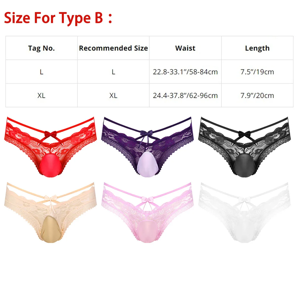 Gay Mens Sissy Briefs Lingerie Lace Trim Crossdress Panties Underwear low waist Bulge Pouch Underpants Bikini G-string Thong