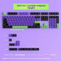 KUXM Unit-01 Teclas PBT moradas internas Juego completo de 126 teclas Teclado mecánico de perfil OEM
