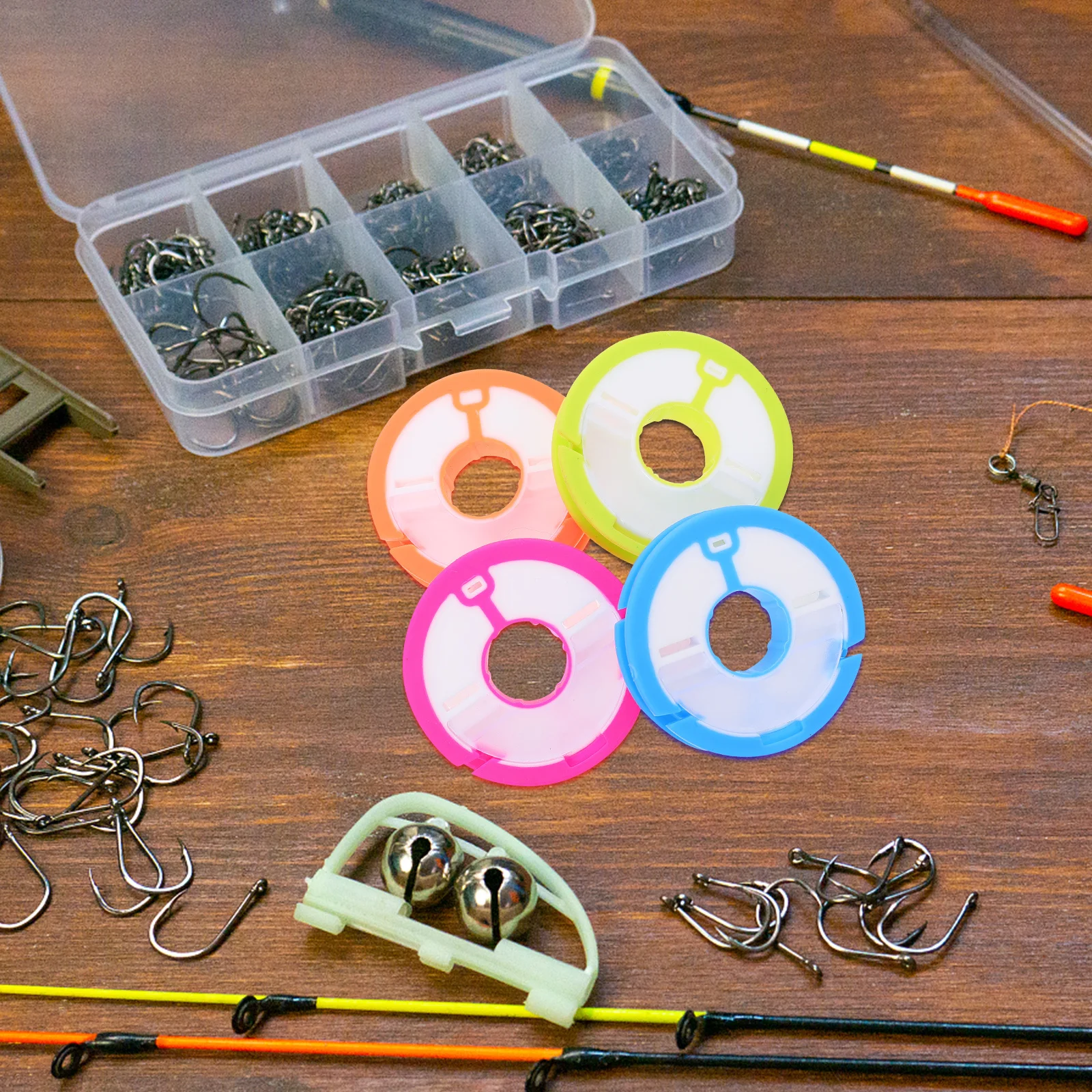 

Fishing Line Bobbins Shock-Resistant Rainbow Silicone Winder Box Lightweight Portable Fishing Accessories Organizer Storage