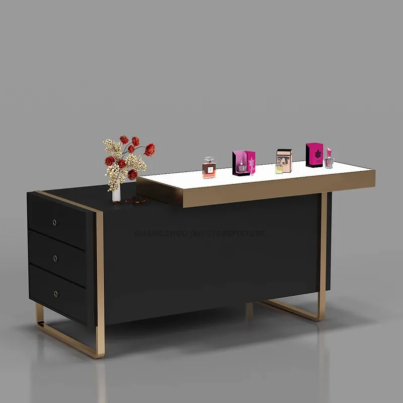 

customized.Modern island table beauty makeup desk cosmetics retail custom center cosmetic store shelves storage shelf cosmet