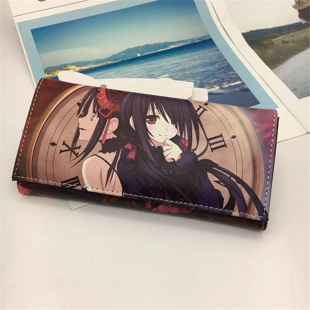 Cute Anime Date A Live Tokisaki Kurumi Nightmare Girls PU Leather Long Wallet Women Money Bag Coin Purses Card Holder Wallets