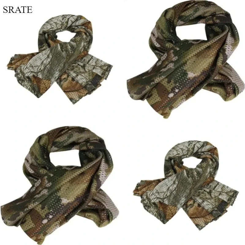

Camouflage Large Camouflage Scarf Sniper Hunter Mesh Face Scarf Men Riding Cycling Veil Camping Hunting Fishing Hiking Scarves