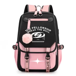 K-Pop Atez Rucksack für Teenager-Mädchen, Kawaii Canvas-Buchtasche, koreanische Band, Modeanhänger, Schul-Rucksäcke für Teenager-Mädchen 8 Hauptverkaufs -Rucksack K Pop - №8