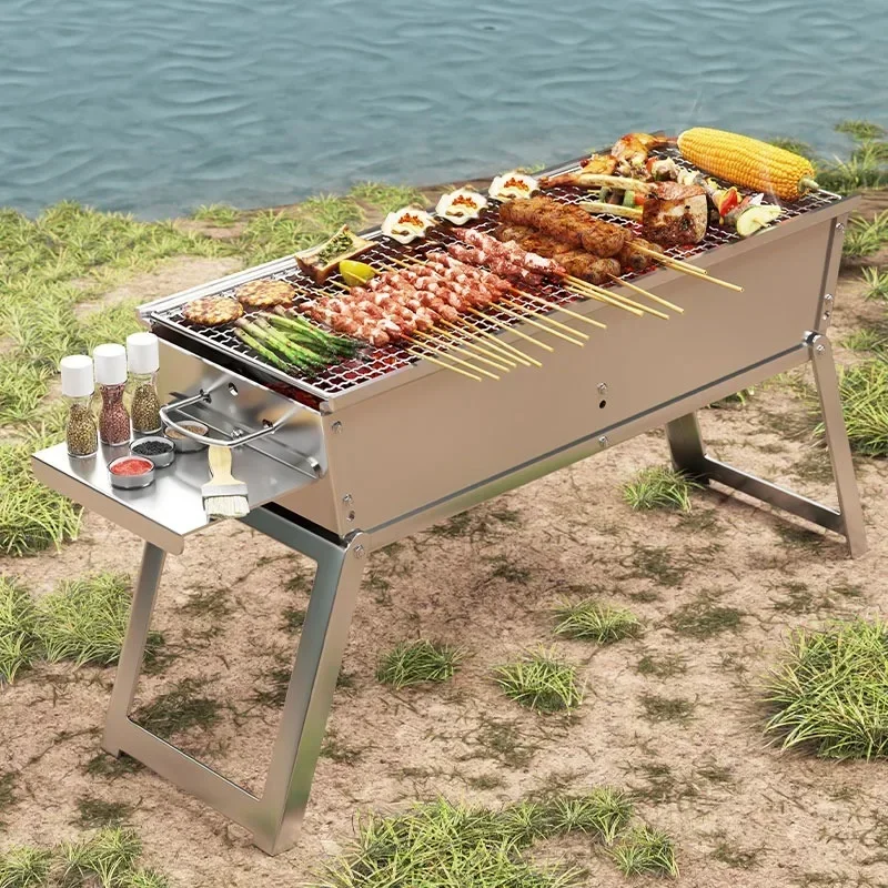 캠핑 바베큐 집게 휴대용 보관 가방, 불 집게, 야외 피크닉 벽난로 클램프, PU 가죽 커버, 화상 방지 바베큐 도구 