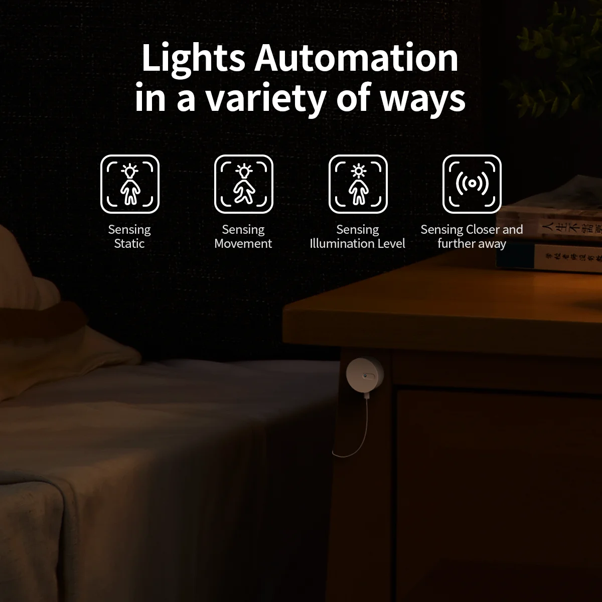 Linptech Presence Sensor ES1 Smart Motion Sensor with 24G mmWave Radar Requires Tuya Zigbee Hub for Home Automation and Security