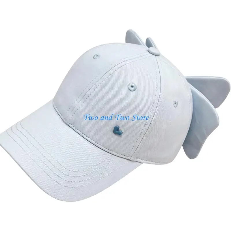 

HX6F Adjustable Soft Cotton Baseball Hat With Ribbon Decoration For Outdoor Activity