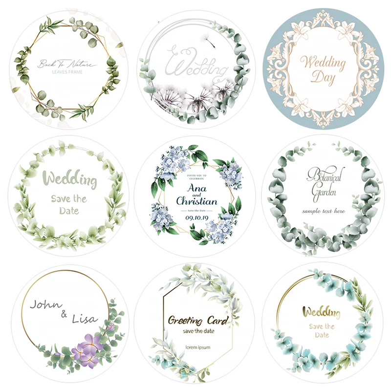 Personalized Round Label Sticker Custom Company Name, Custom Name Date Thank You Sticker for Bridal Shower Party Gifts