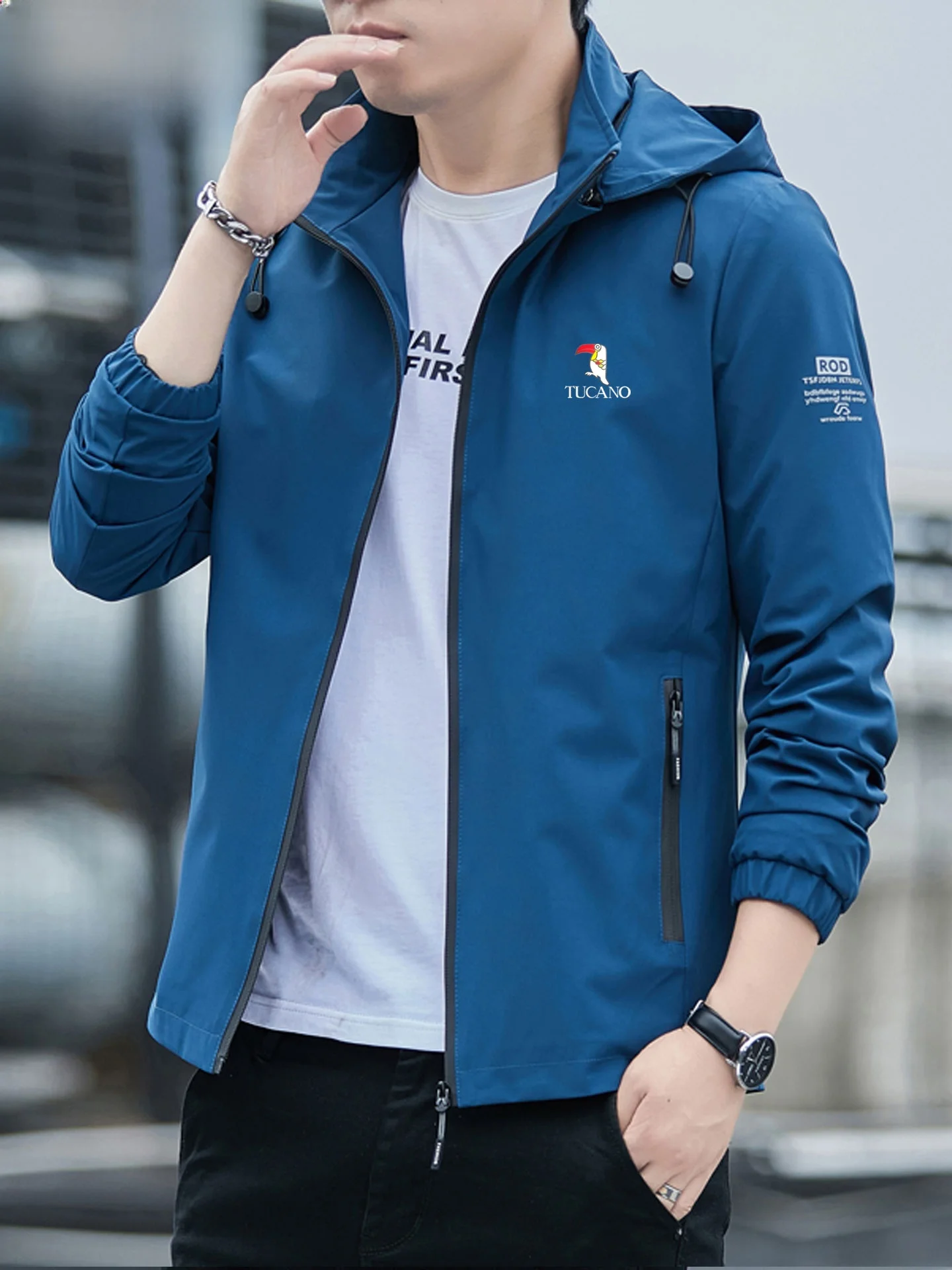 

TUCANO 2025 New Men's Fce Lined Jaet Autumn Winter Middle Youth Warm Outerwear Casual Sle Long Sve Zipper Closure