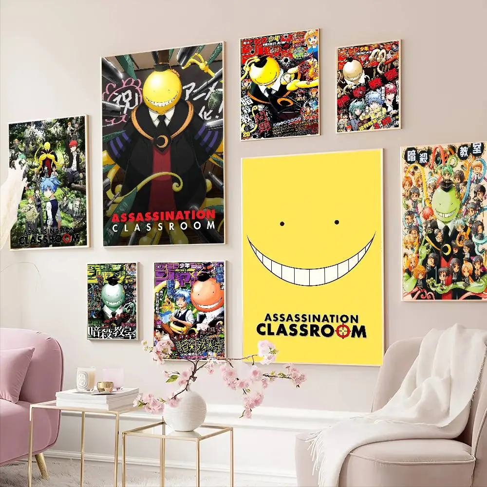Pósteres clásicos Vintage de Anime Assassination Classroom, arte de pared de calidad HD, carteles Retro para decoración de pared de habitación del hogar