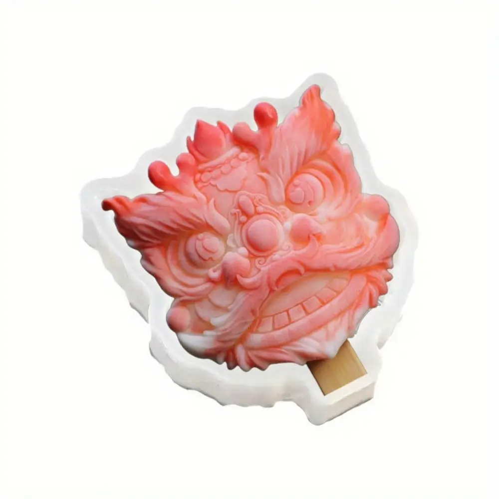 Dessert Mould Chinese Style Silicone Popsicle Mold Soft DIY Waking Lion Mould Non-stick Creative Ice Cream Mold Handmade Soaps